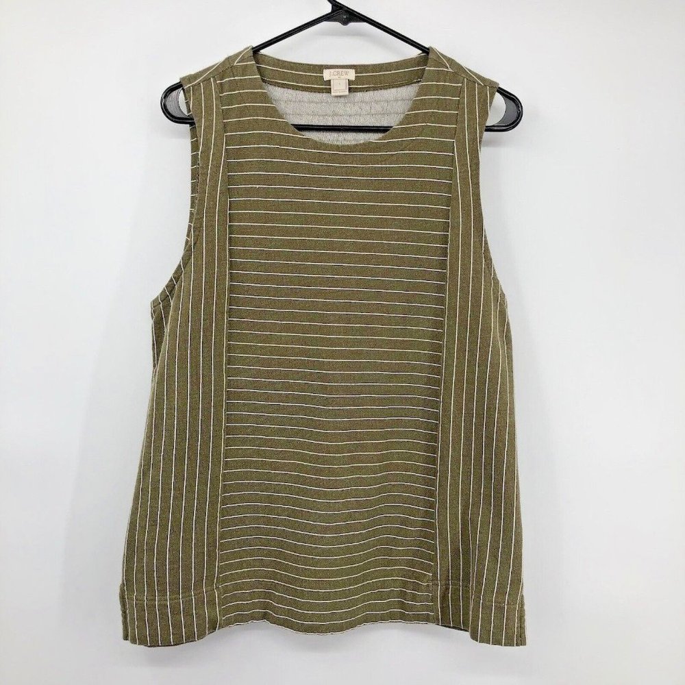 J Crew Blouse Womens L Used Striped Sleeveless
